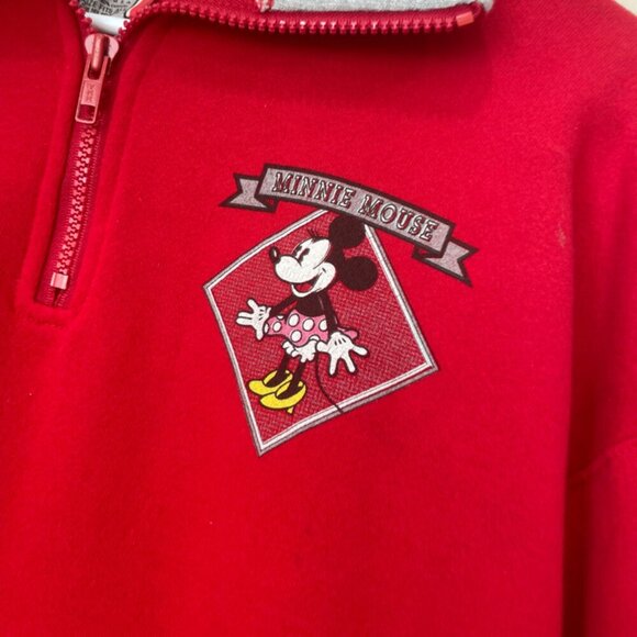 Y2K WALT DISNEY SWEATSHIRT AUTHENTIC RED MINNI MOUSE POLKA DOT DRESS Sz L - Picture 4 of 16